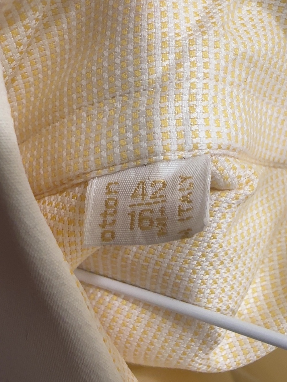 Brioni Yellow and White Stripe Men’s Dress Shirt - Picture 7 of 7